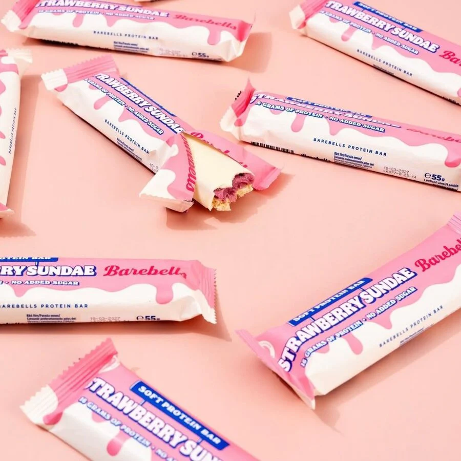 Barebells proteinbar strawberry sundae 55 g - Image 2