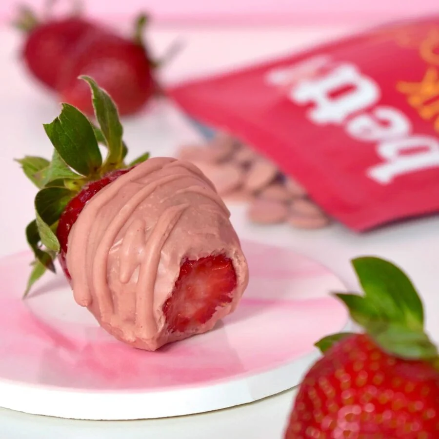 Bett’r rosa sjokoladeknapper med jordbær 200 g - Image 3