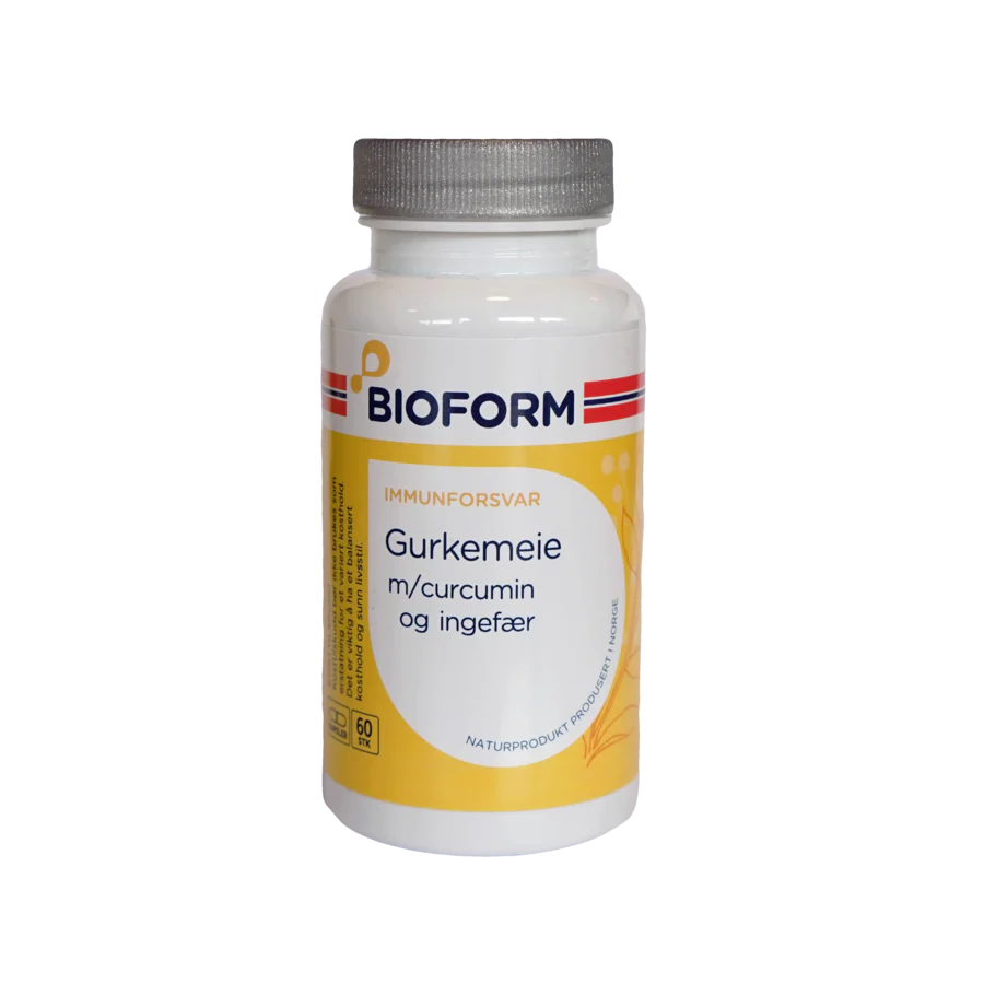 Bioform gurkemeie med curcumin & ingefær 60 kap
