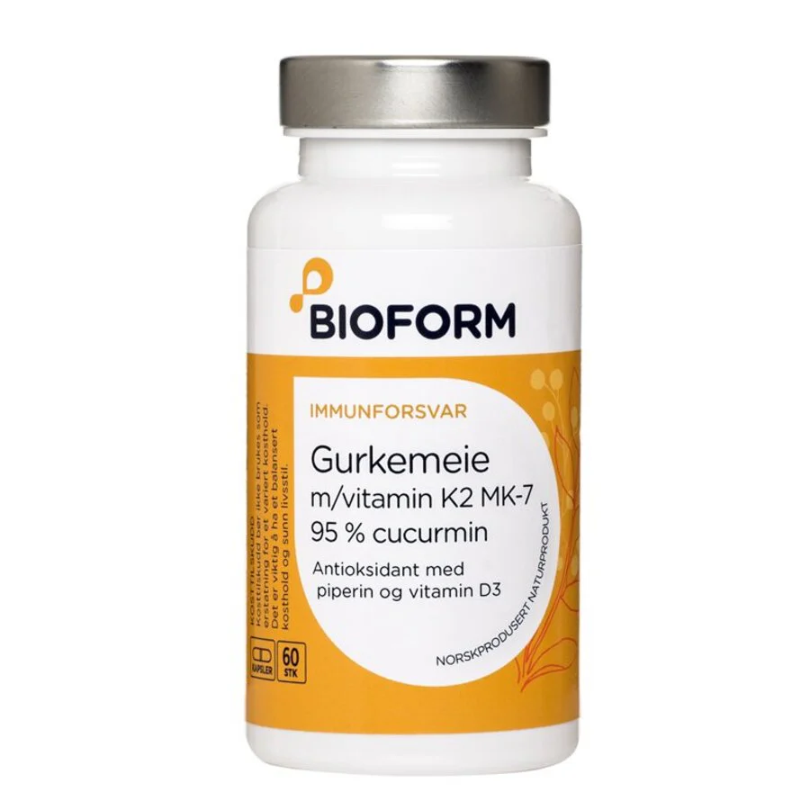 Bioform gurkemeie med vitamin D & K2 60 kap