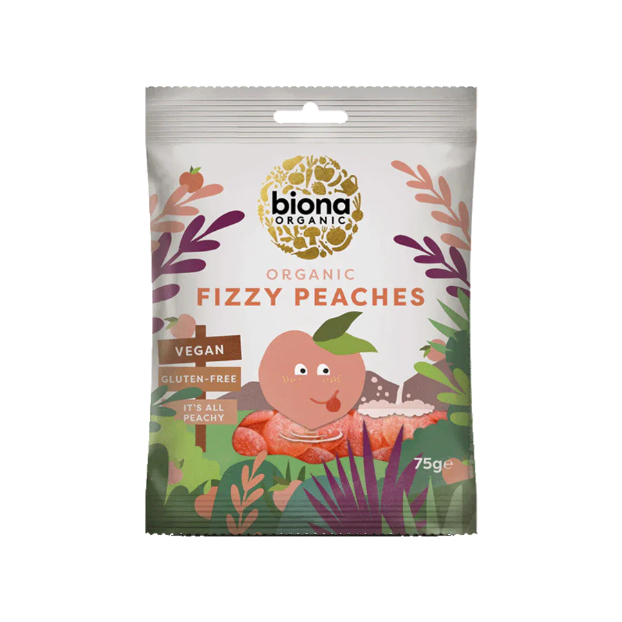Biona fizzy peaches 75 g