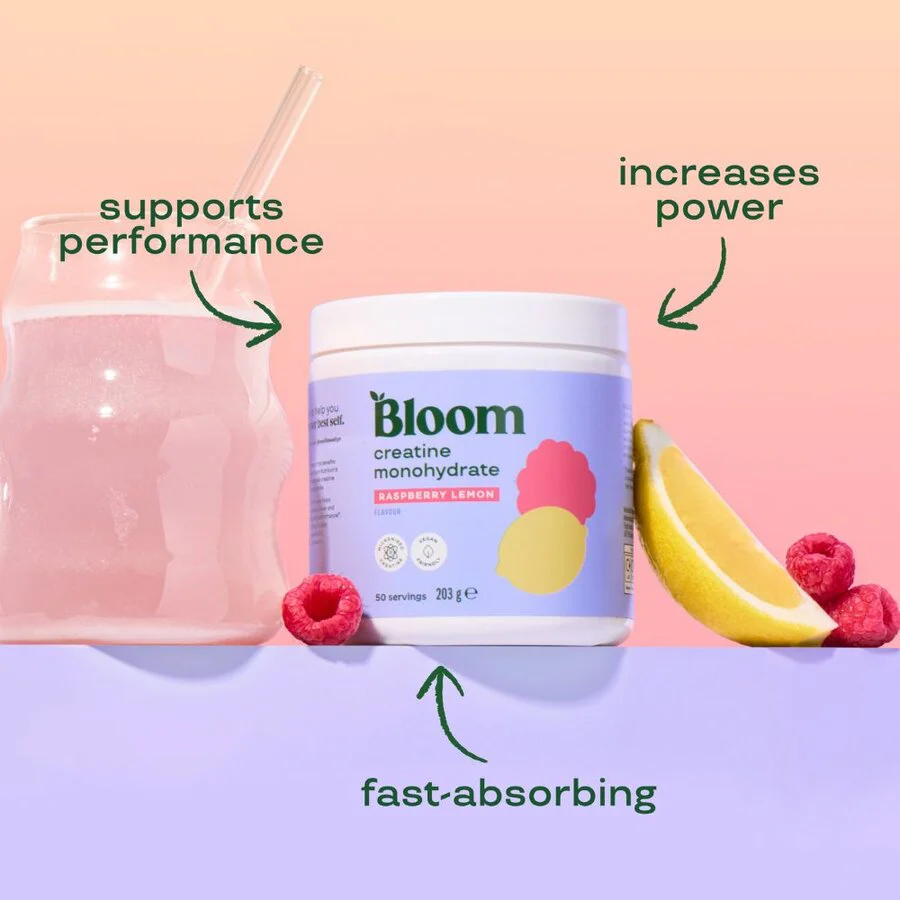 Bloom creatine monohydrate raspberry lemon kosttilskudd 203 g - Image 2