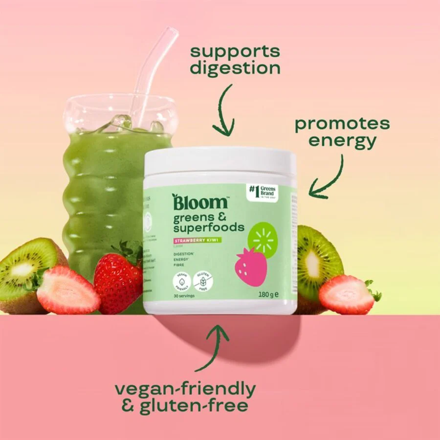 Bloom greens & superfoods strawberry kiwi 180 g - Image 3