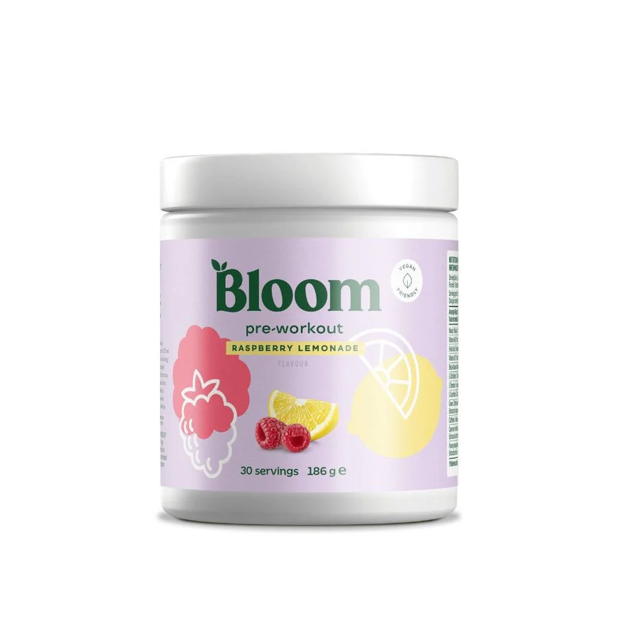 Bloom pre-workout raspberry lemonade kosttilskudd 186 g