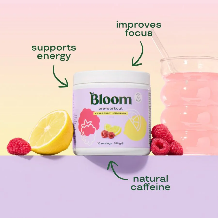 Bloom pre-workout raspberry lemonade kosttilskudd 186 g - Image 2