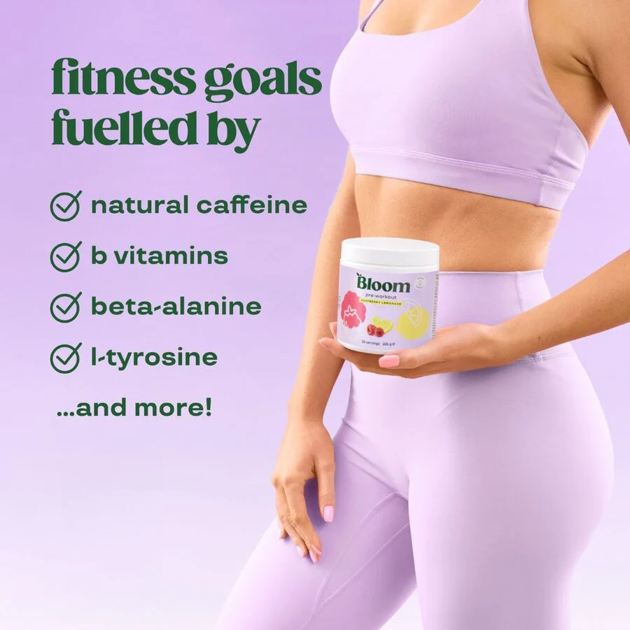 Bloom pre-workout raspberry lemonade kosttilskudd 186 g - Image 3