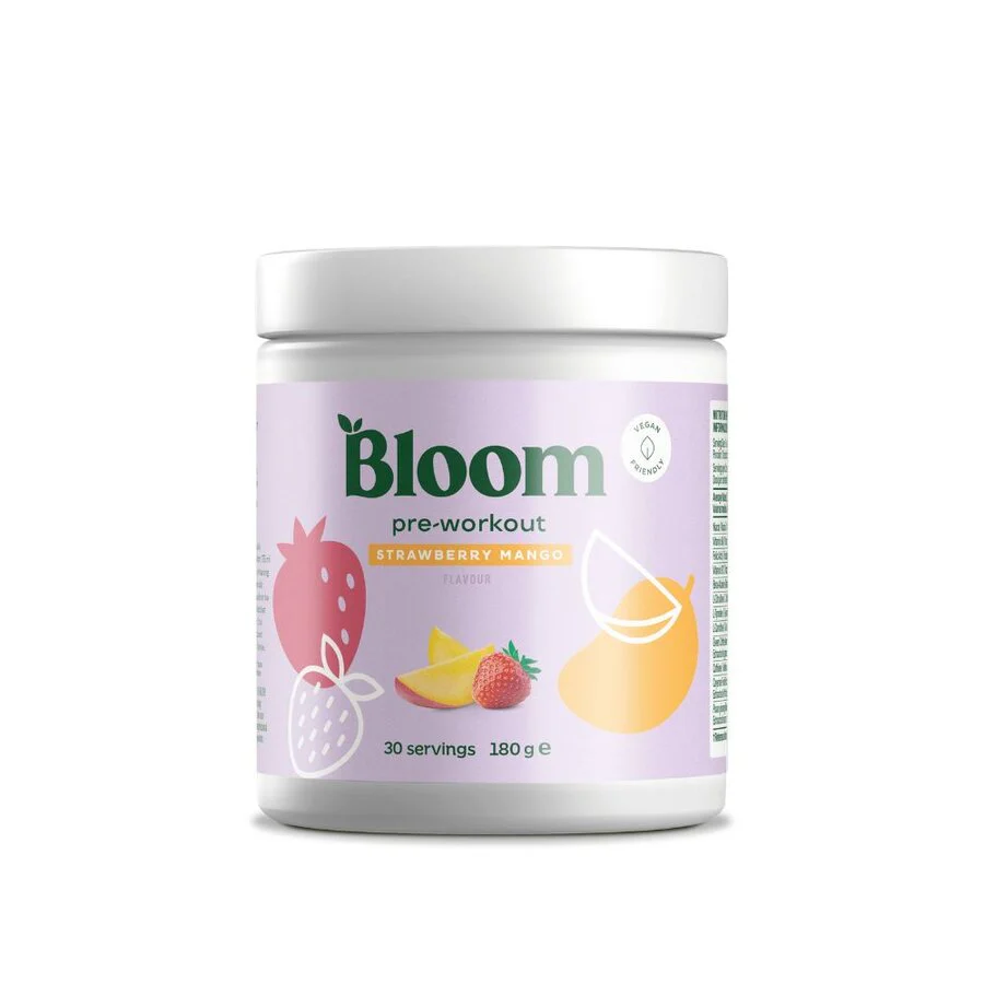 Bloom pre-workout strawberry mango kosttilskudd 180 g