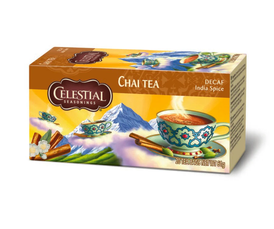Celestial chai decaf india spice te 20 poser