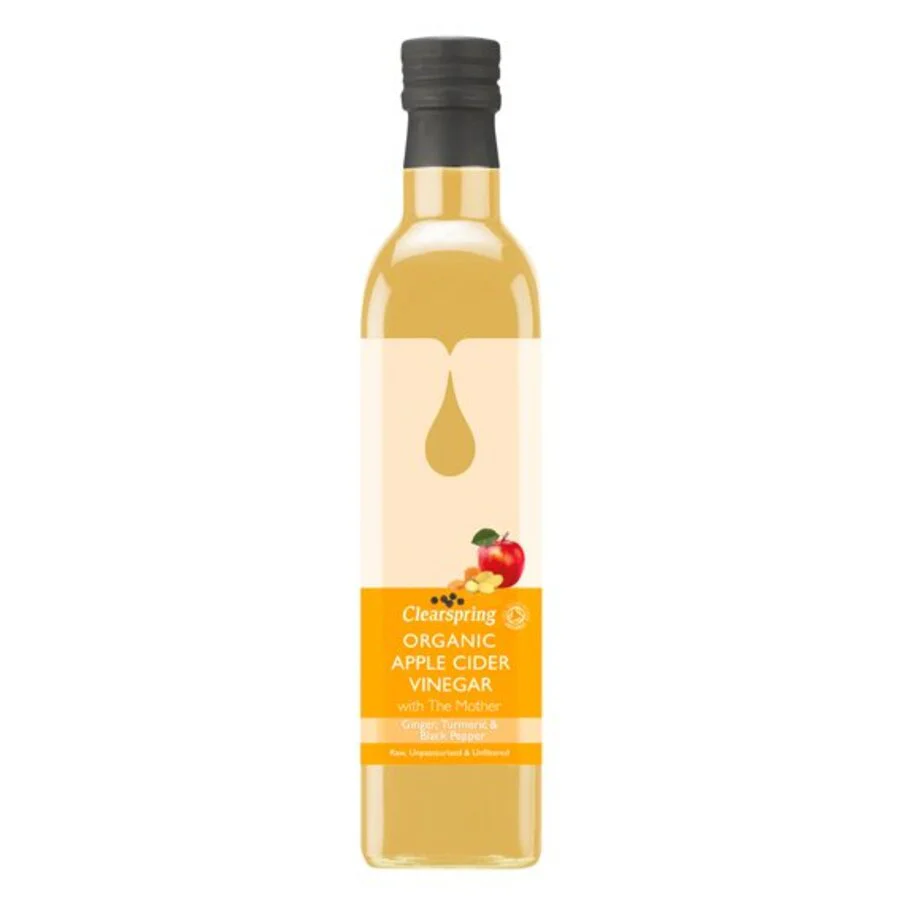 Clearspring apple cider vinegar ginger, turmeric & black pepper 500 ml