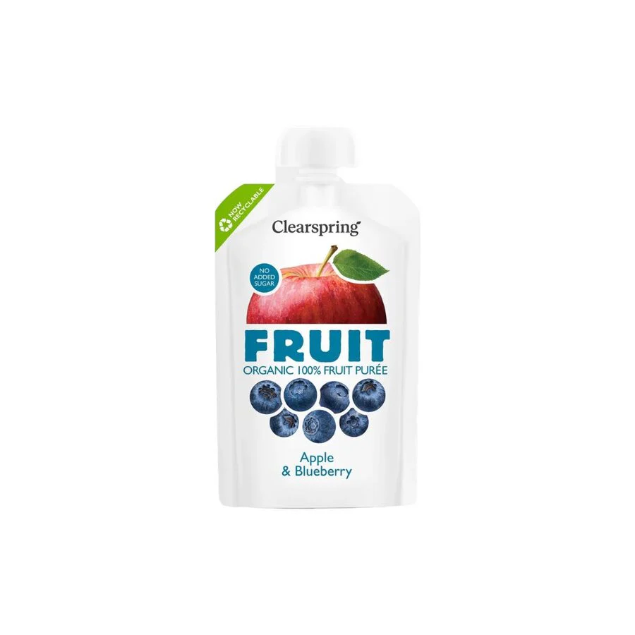 Clearspring fruktpuré eple & blåbær 100 g