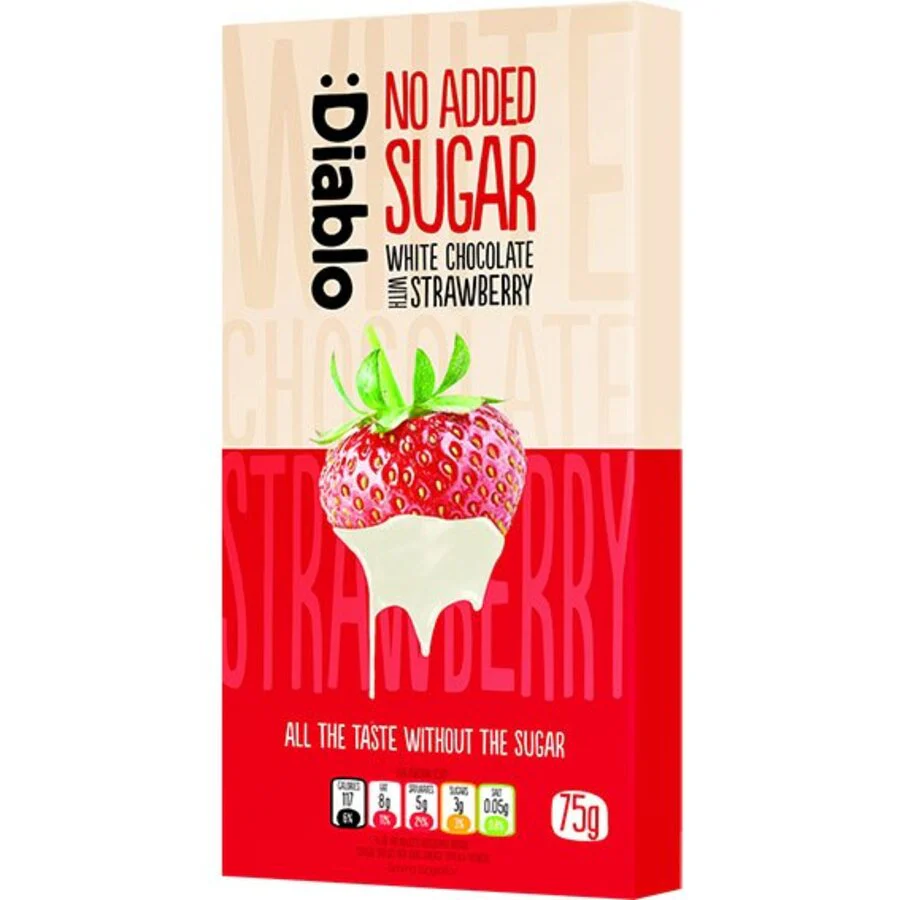 Diablo white chocolate with strawberry 75 g