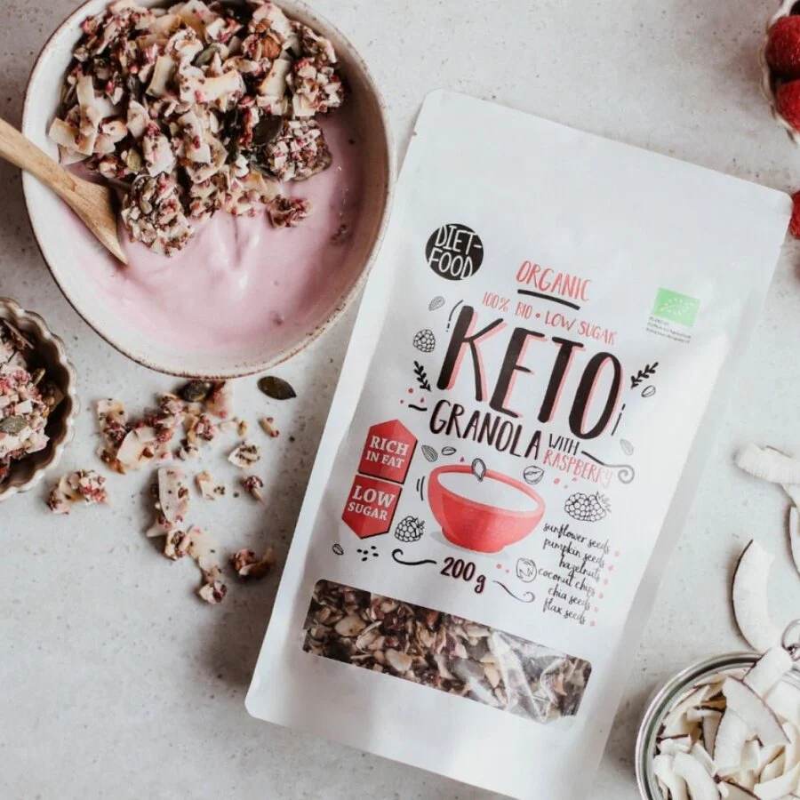 Diet Food keto granola bringebær 200 g - Image 2