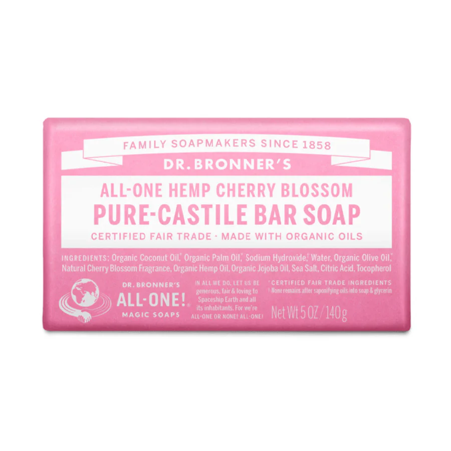 Dr Bronner pure castile såpestykke cherry blossom 140 g