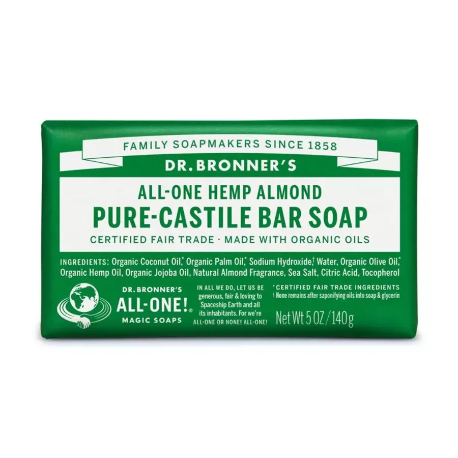Dr Bronner pure castile såpestykke mandel 140 g