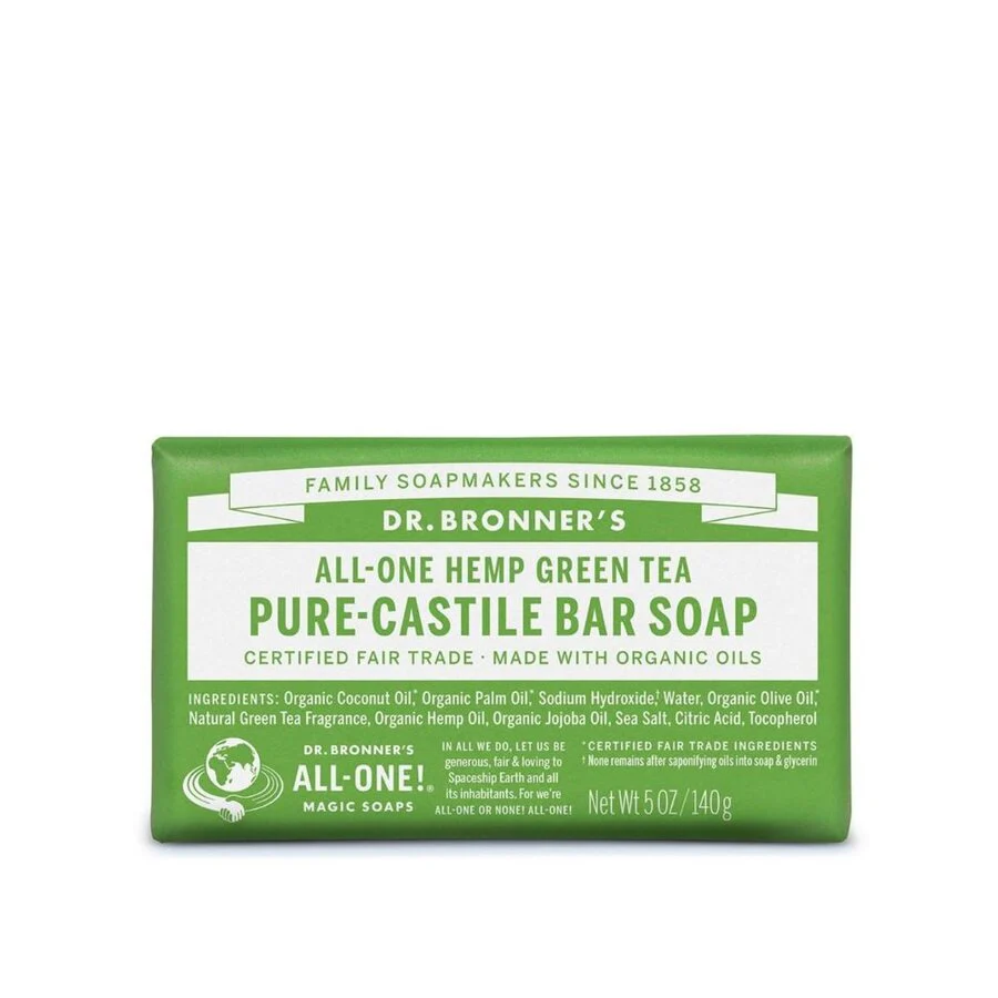 Dr Bronner pure castile såpestykke grønn te 140 g