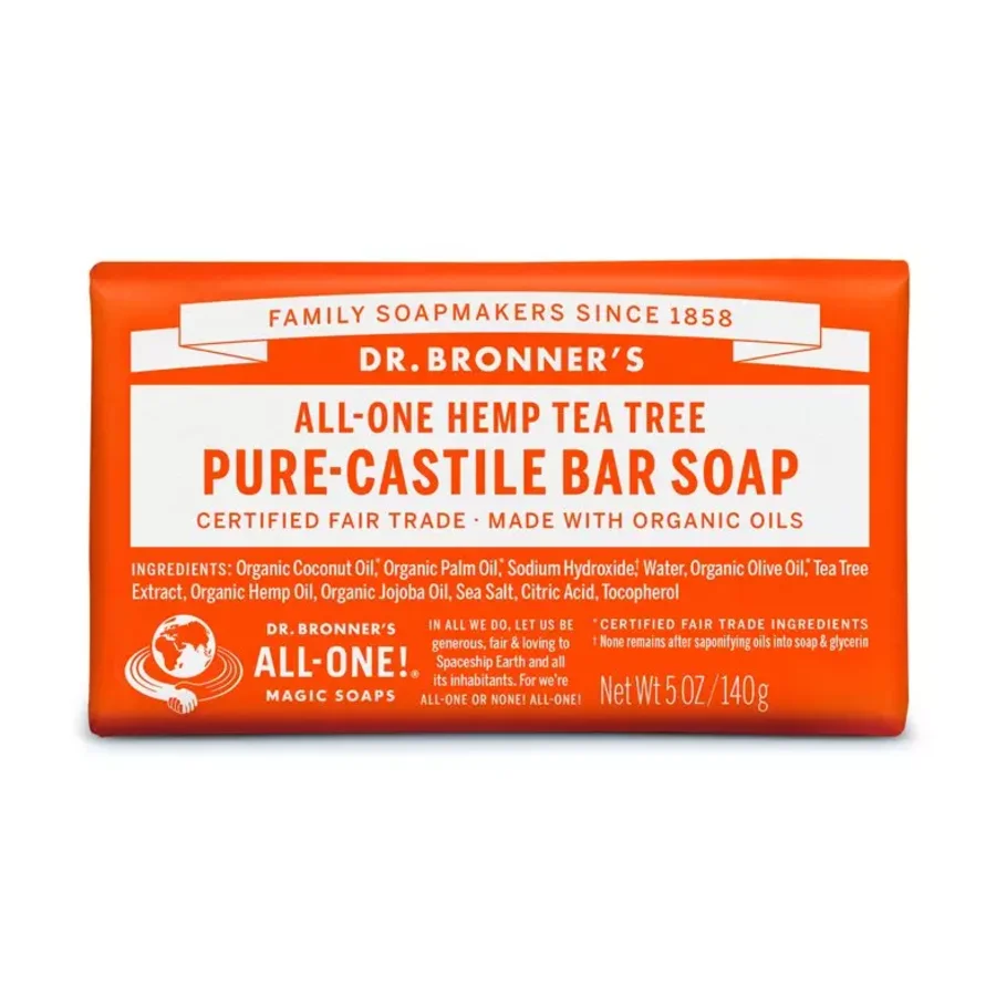Dr Bronner pure castile såpestykke tea tree 140 g