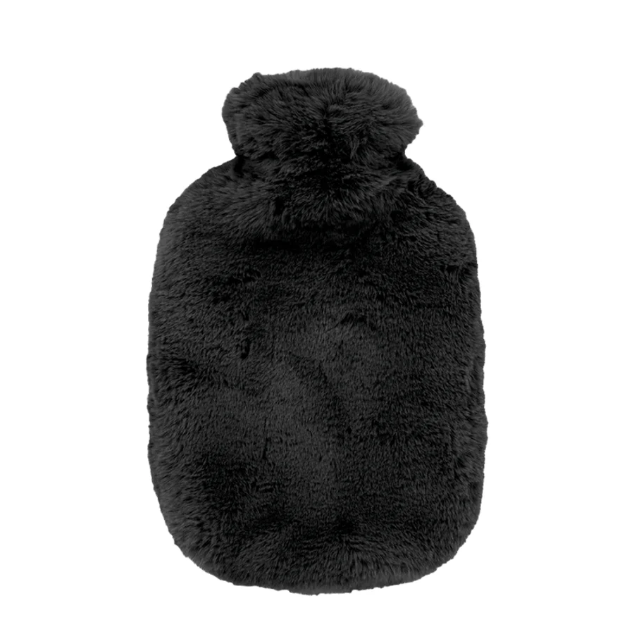 Fashy varmeflaske sort pels trekk 2 L