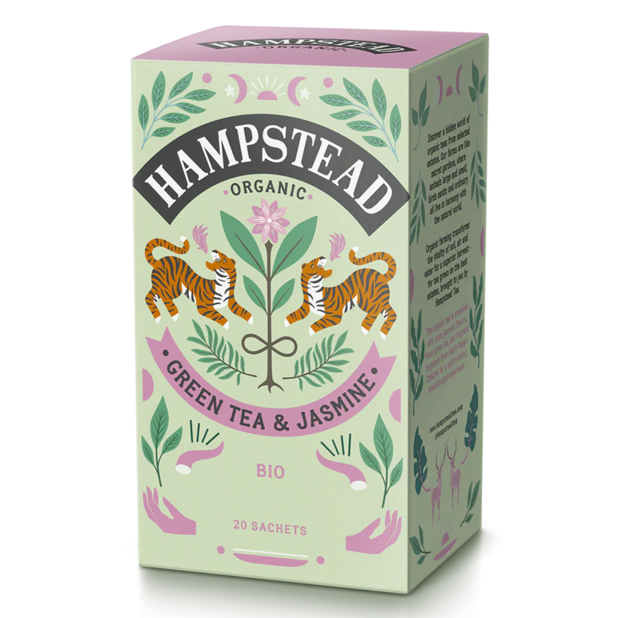 Hampstead Tea økologisk grønn te & jasmin 20 poser