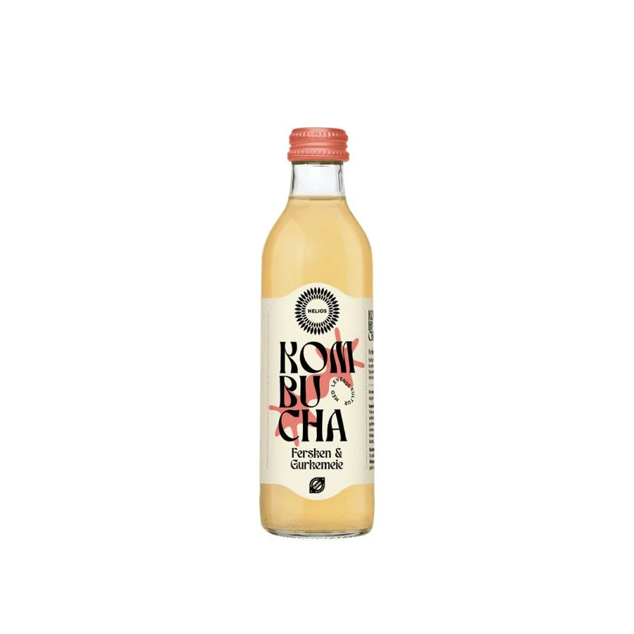 Helios kombucha fersken & gurkemeie 275 ml