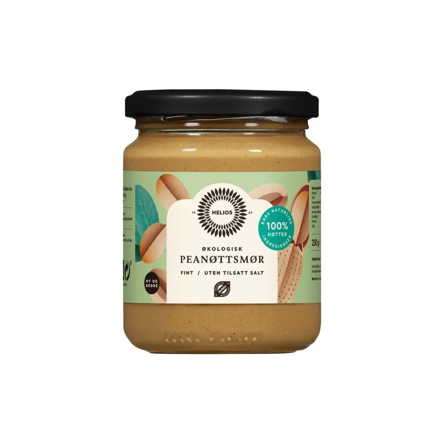 Helios peanøttsmør fint uten salt 250 g