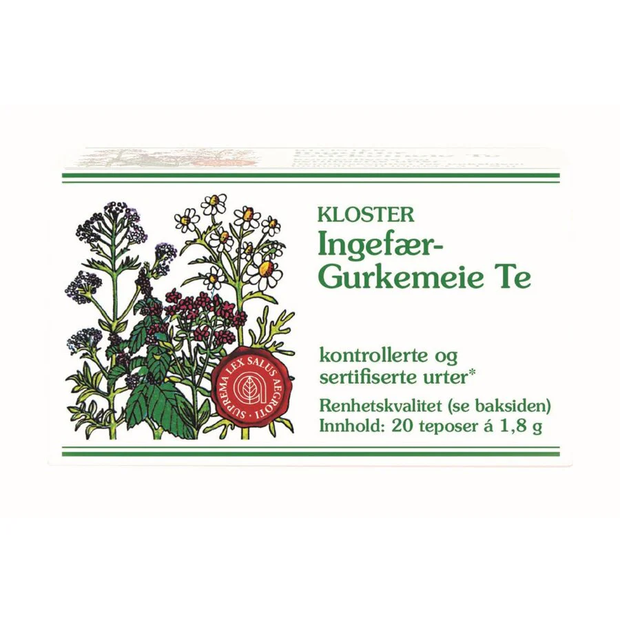 Kloster ingefær & gurkemeie te 20 poser