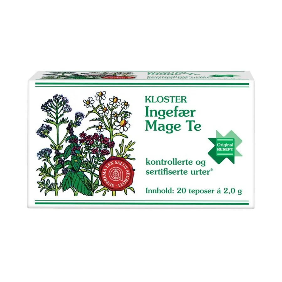 Kloster ingefær mage te 20 poser