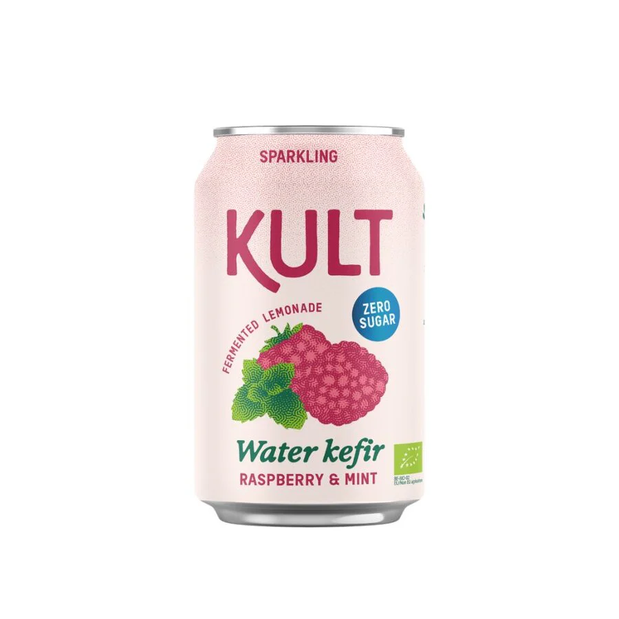 Kult vannkefir bringebær & mint 330 ml