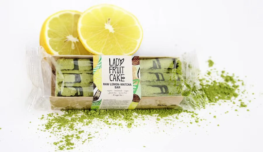 Lady Fruitcake raw lemon matcha bar 70 g - Image 2