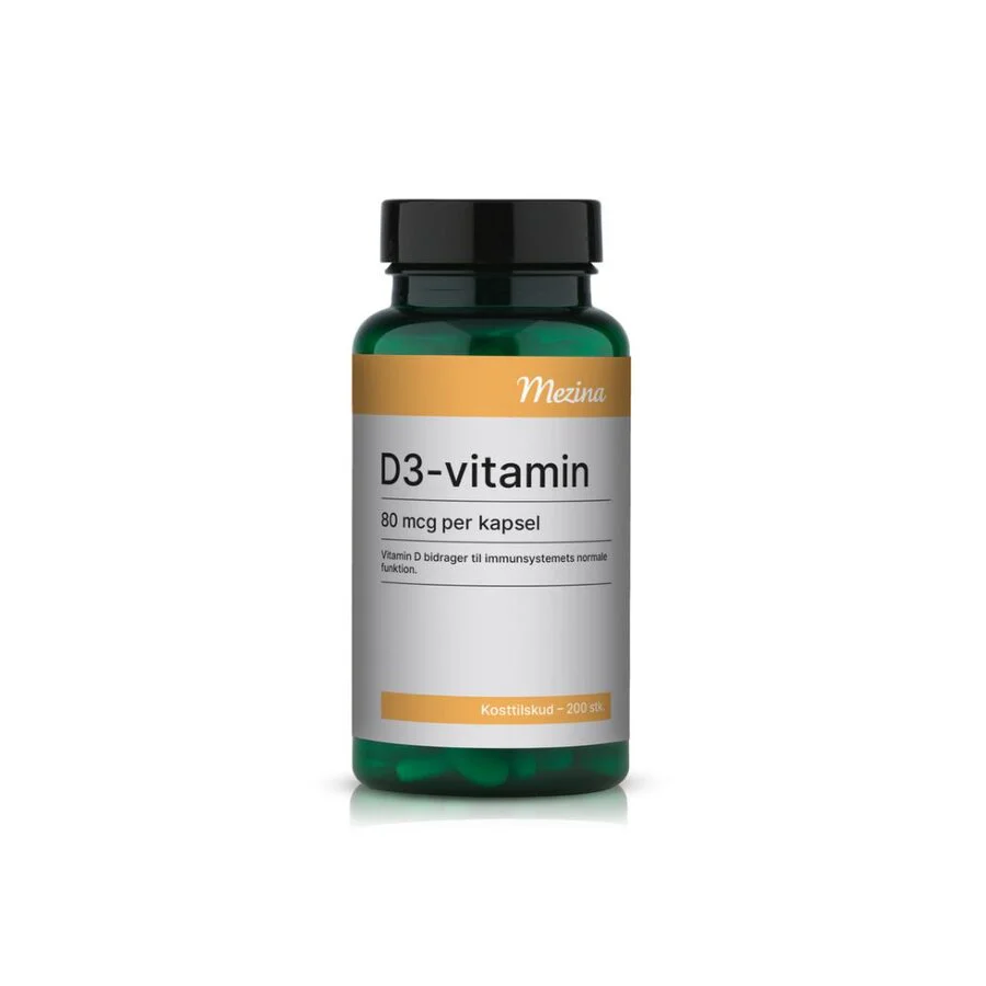Mezina D3 vitamin 200 kapsler