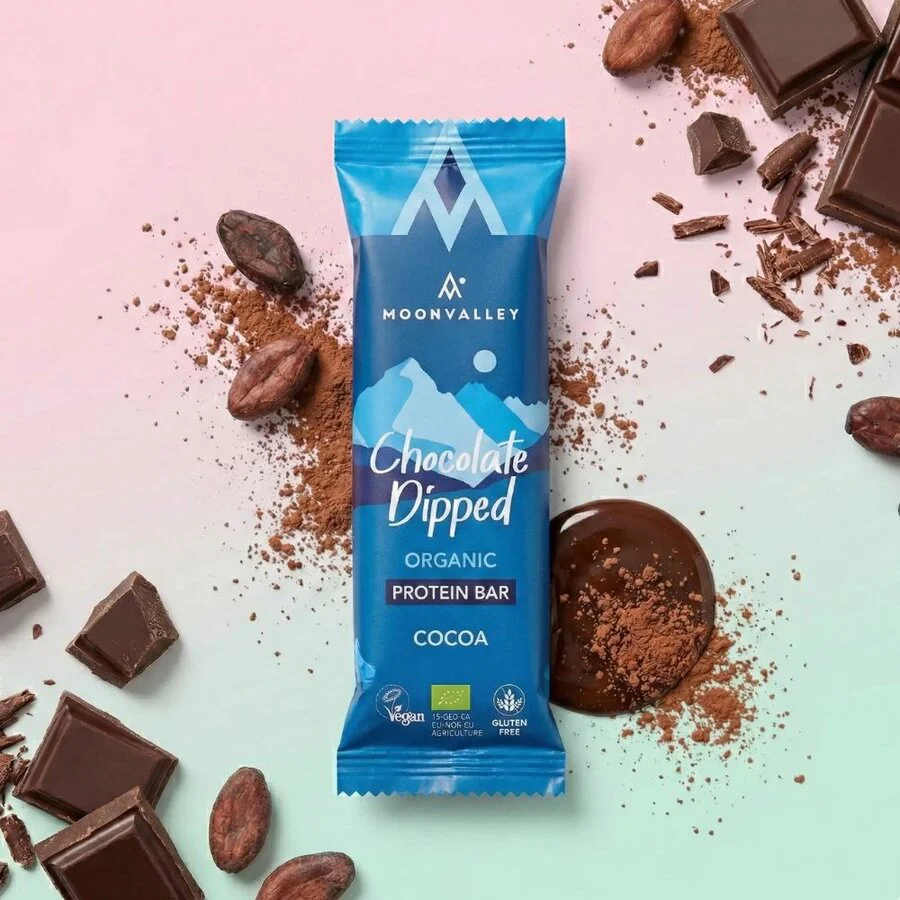 Moonvalley chocolate dipped protein bar cocoa 50 g - Image 2