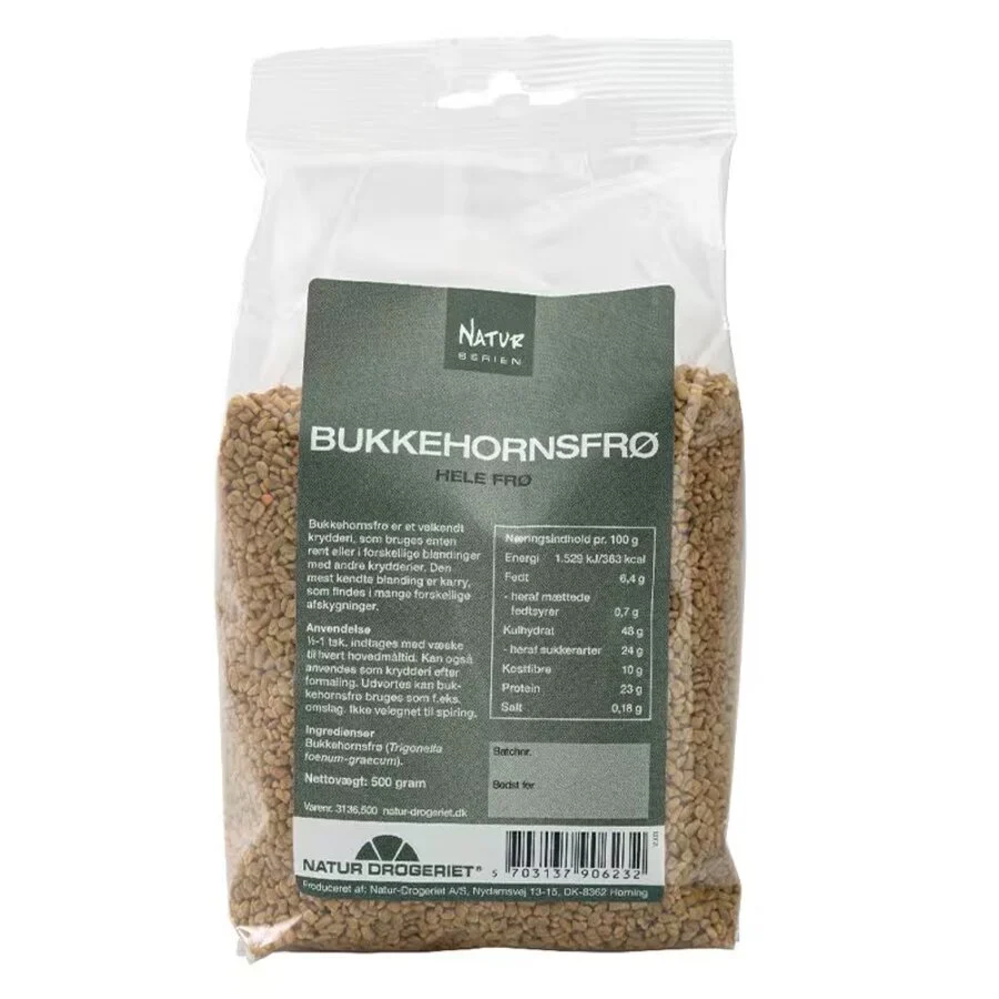 Natur drogeriet hele bukkehornsfrø 500 g