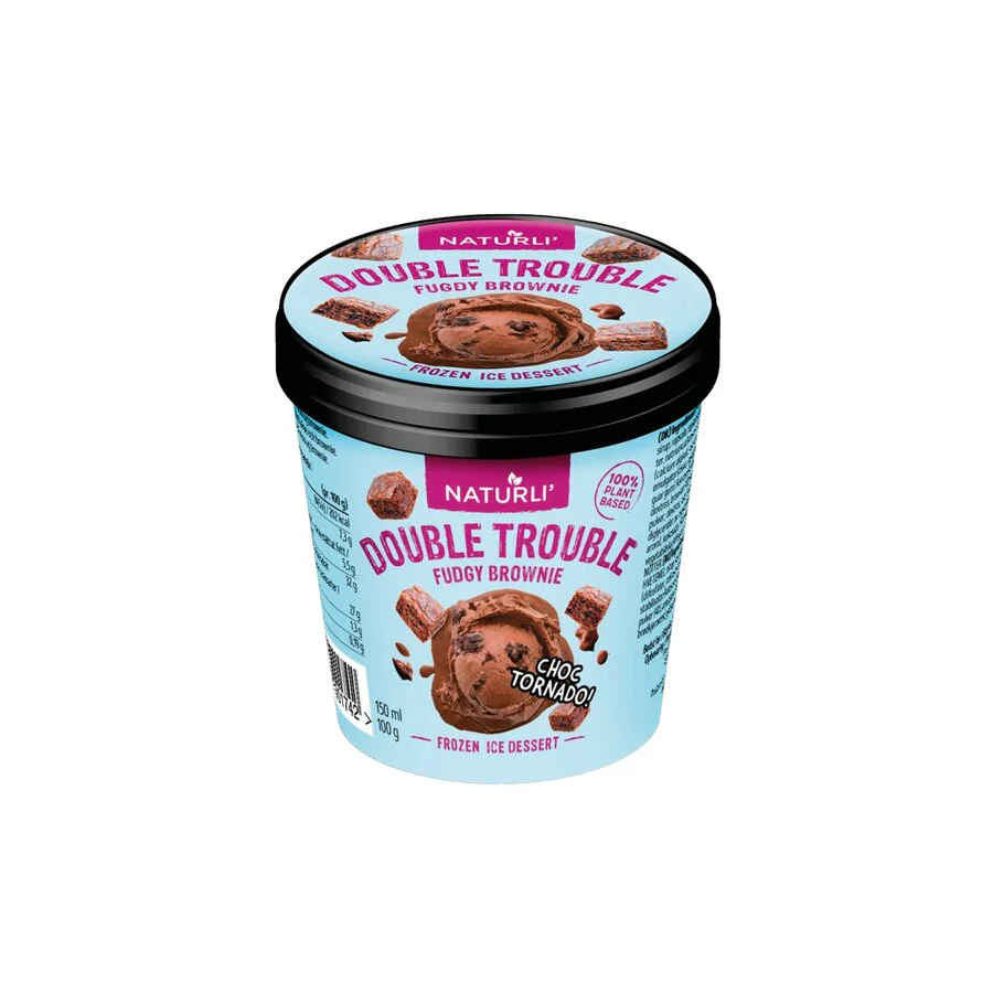 Naturli double trouble fudgy brownie is 150 ml