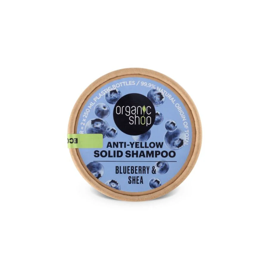 Organic Shop anti yellow shampoo bar blueberry & shea 60 g
