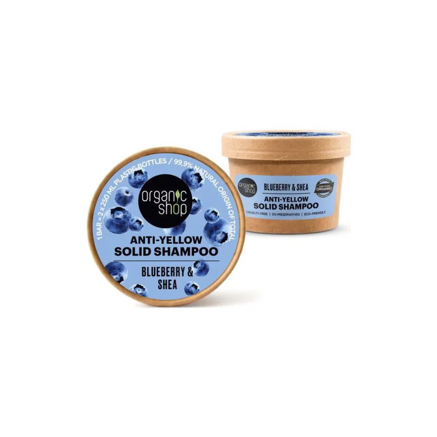 Organic Shop anti yellow shampoo bar blueberry & shea 60 g - Image 2