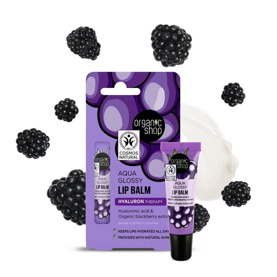 Organic Shop aqua glossy lip balm blackberry 10 ml - Image 2
