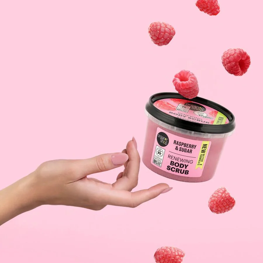 Organic Shop body scrub raspberry 250 ml - Image 2