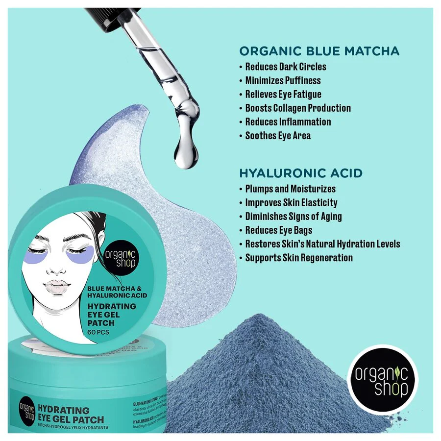 Organic Shop eye gel patch matcha & hyaluronic acid 60 stk - Image 2