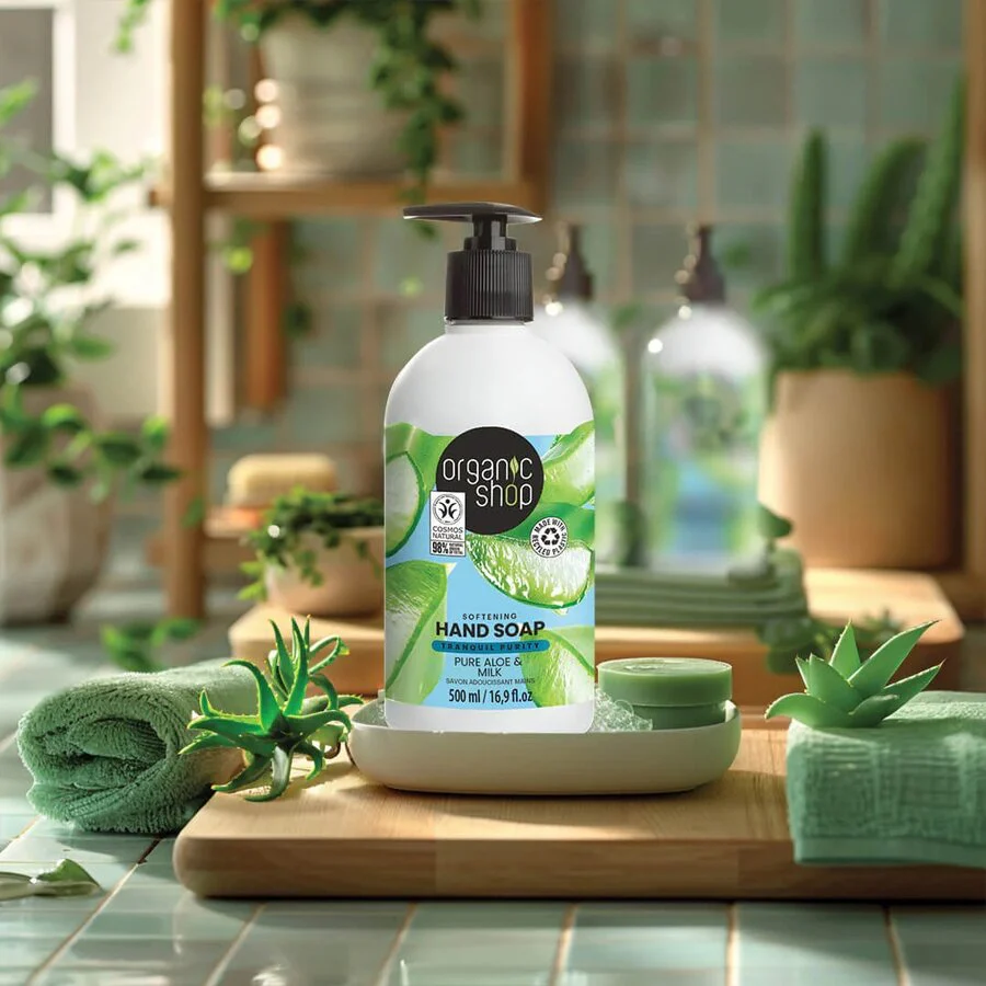 Organic Shop hand soap pure aloe & milk 500 ml - Image 2