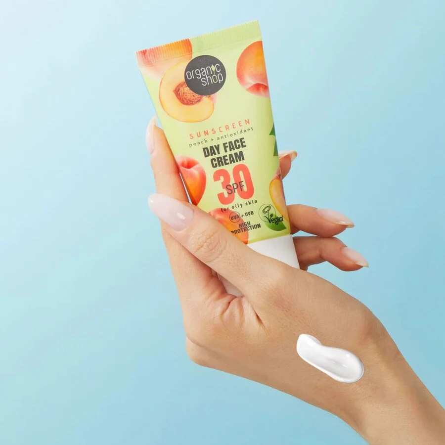 Organic Shop sunscreen peach face cream SPF30 50 ml - Image 3
