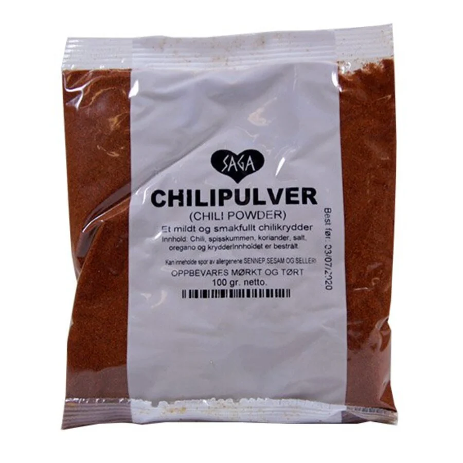 Saga chilipulver pose 60 g