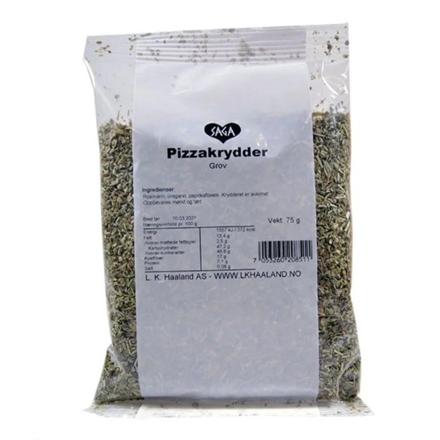 Saga grov pizzakrydder pose 40 g
