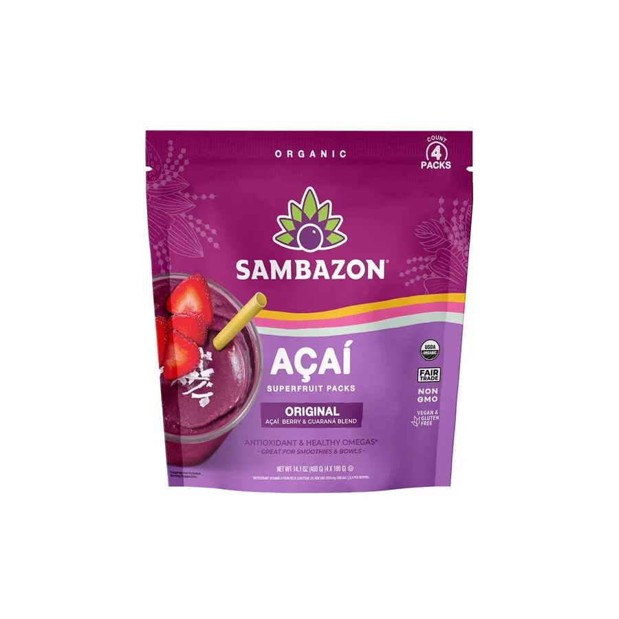 Sambazon Økologisk Acaipure søtet 4x100g