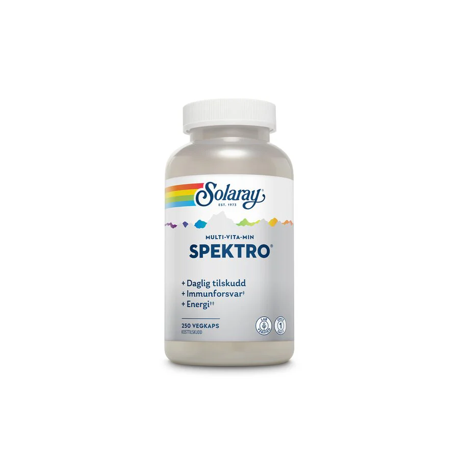 Solaray spektro multivitamin med jern 250 kapsler