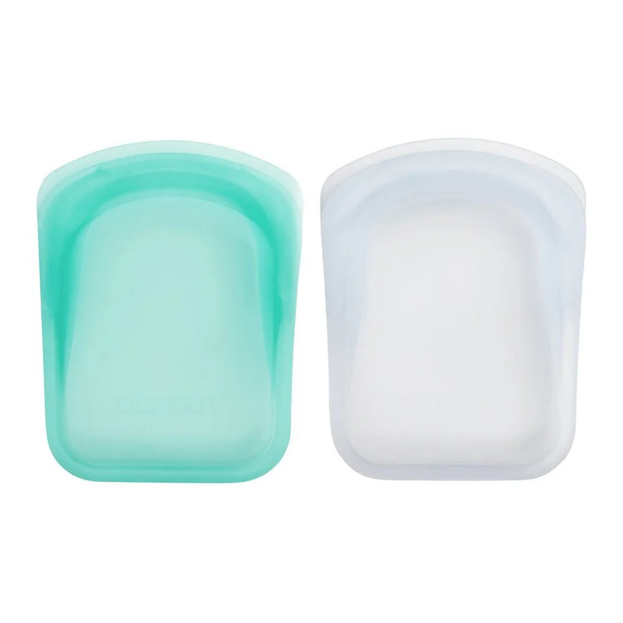 Stasher silicone pocket bag clear / aqua 2 stk