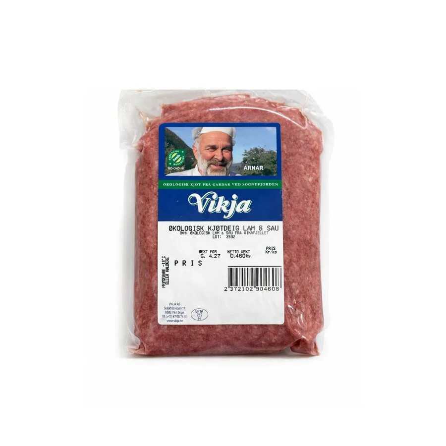 Vikja økologisk kjøttdeig lam & sau (ca 300 g)