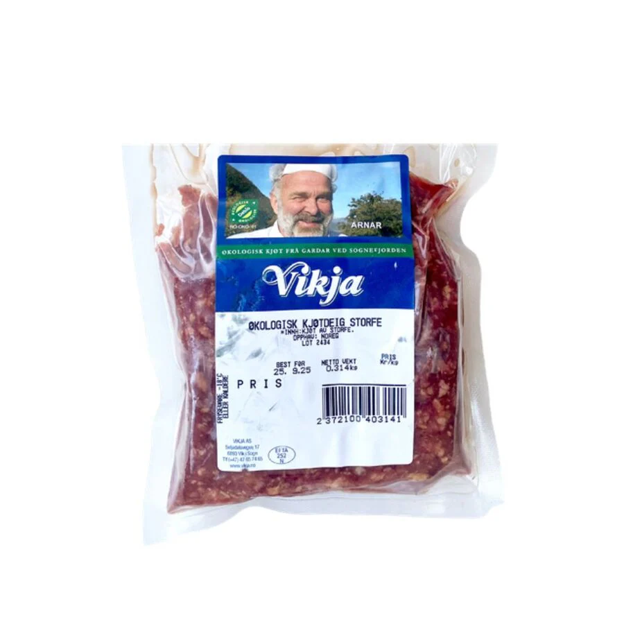 Vikja økologisk kjøttdeig storfe (ca 300 g)