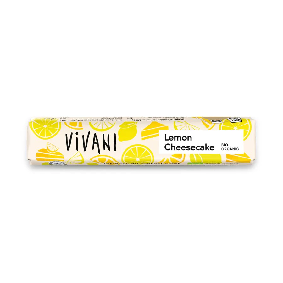 Vivani ostekake & sitron riegel 40 g øko