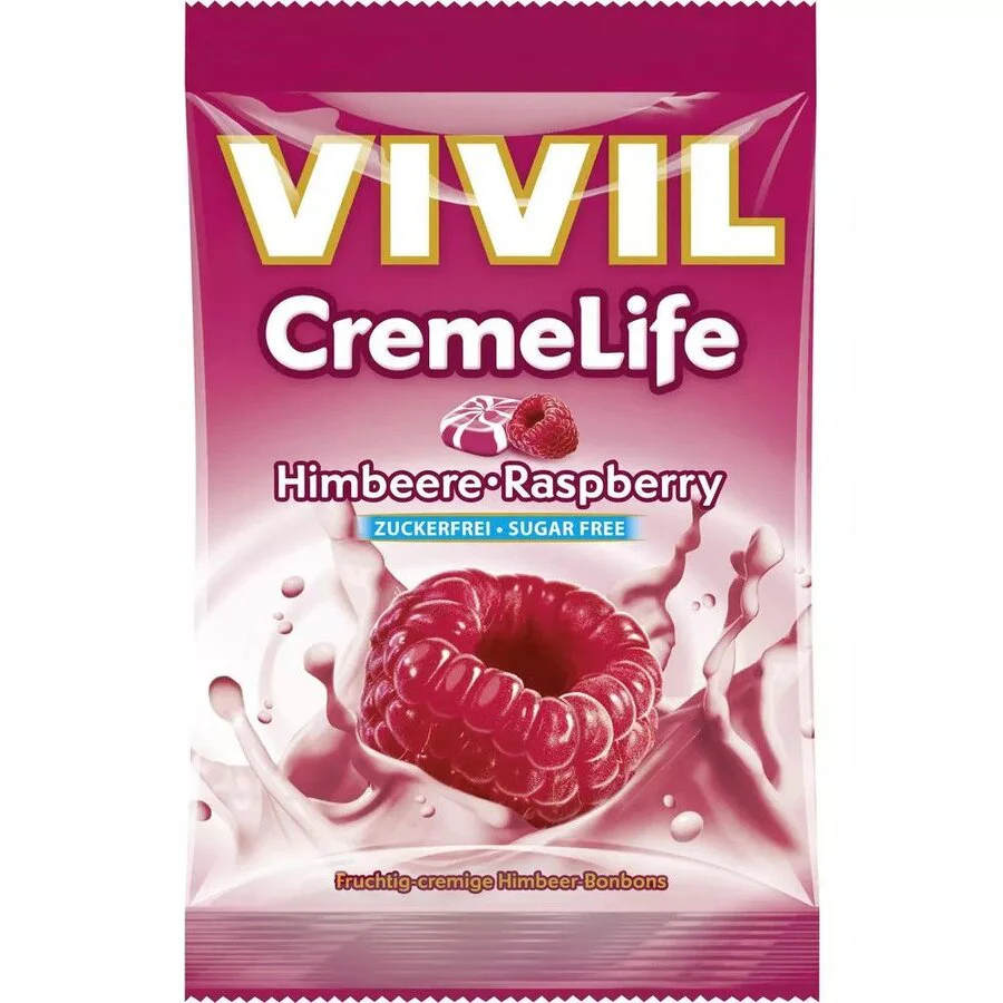 Vivil kremete bringebærdrops 90g