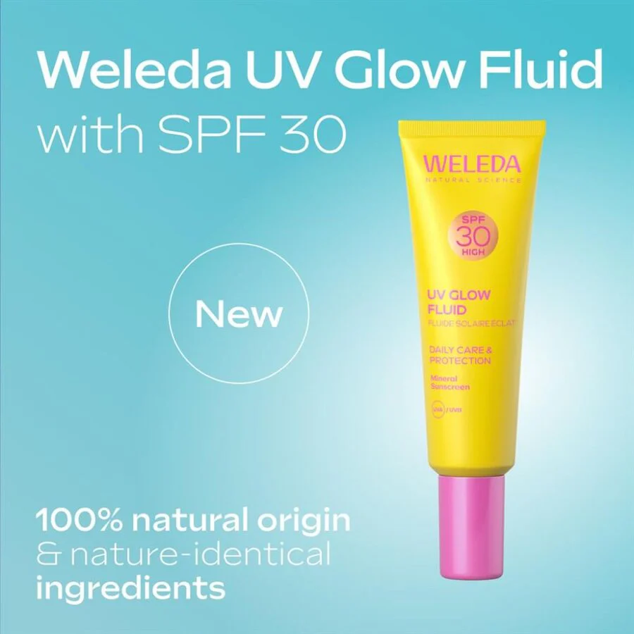 Weleda UV glow fluid SPF 30 ansiktssolkrem 30 ml - Image 3